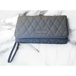 Vera Bradley Gray RFID‎ Smartphone Wristlet Accordion Wallet Roses NWT $89